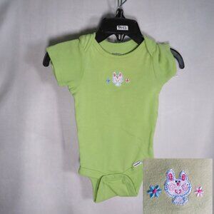 Baby Gerber Onesie with embroidered bunny rabbit 3-9mts